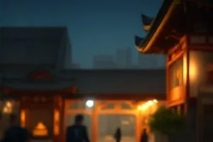 深夜站台长椅上靠着一把收起的黑伞